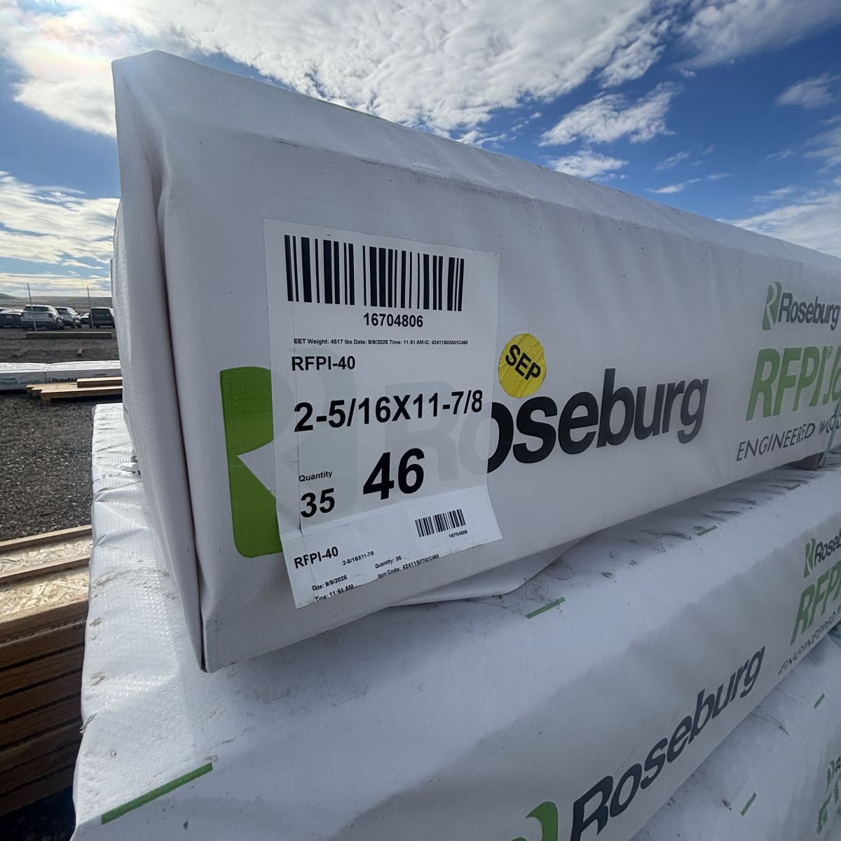 Roseburg RFPI-40 11-7/8 inch engineered wood I-joist shown as equivalent to TJI-230 and BCI-6500 series