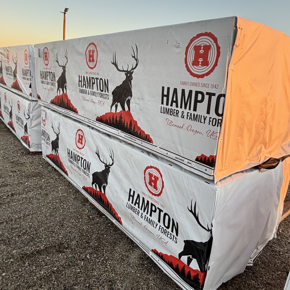 Additional stacks of 2×12×10′ #2 kiln-dried Hem-Fir lumber at Boise lumberyard inventory