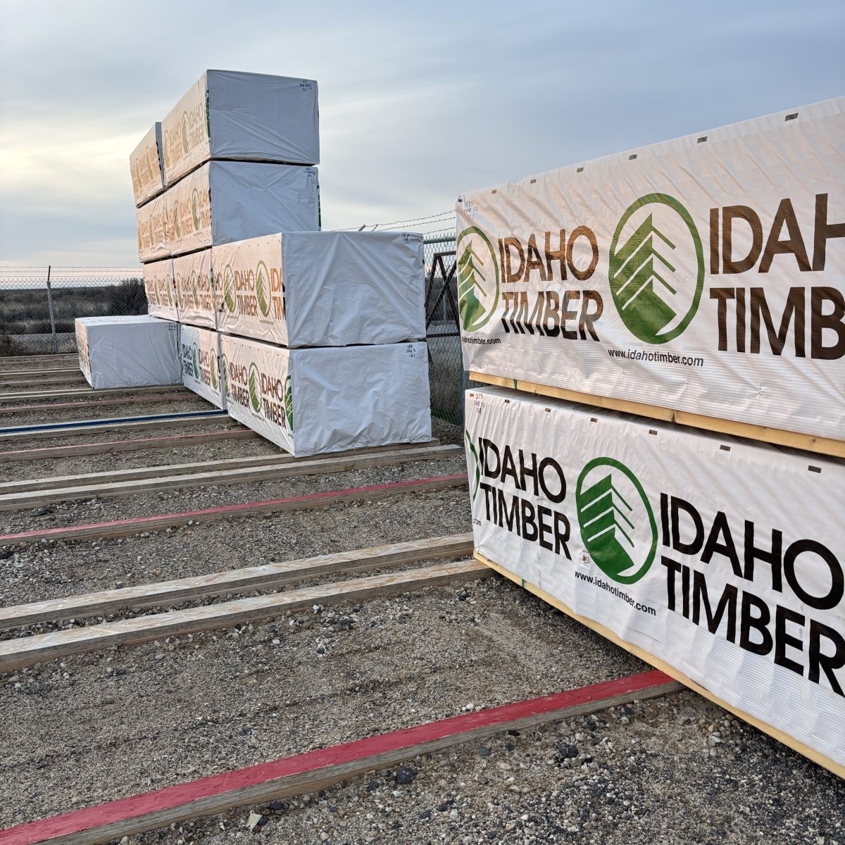 2×4×10′ #2 kiln-dried hem-fir lumber with a wider view of our Boise lumberyard