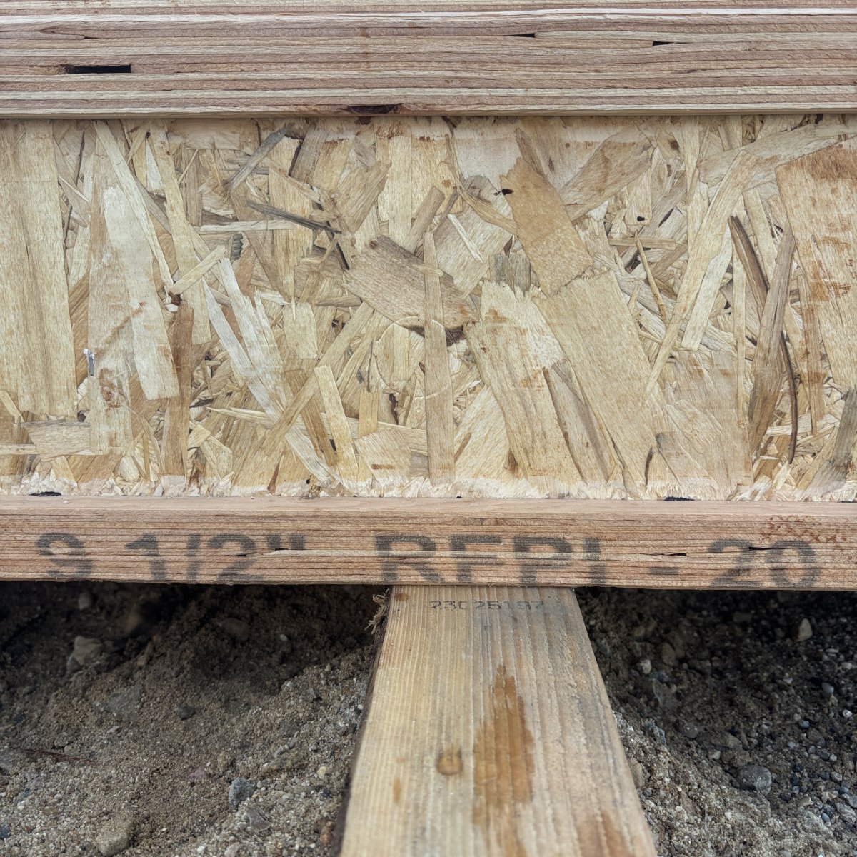 Stamped i-joist series on flange Roseburg RFPI 9 1/2